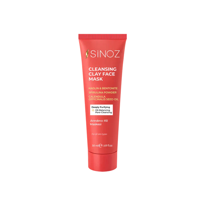 Sinoz Cleansing Clay Face Mask - Kaolin, Bentonite, Spirulina