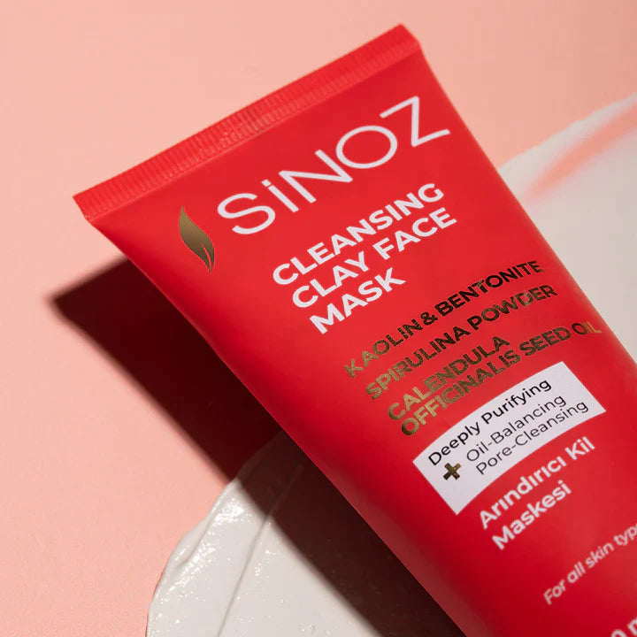 Sinoz Cleansing Clay Face Mask - Kaolin, Bentonite, Spirulina