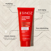 Sinoz Cleansing Clay Face Mask - Kaolin, Bentonite, Spirulina