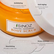 Sinoz Body Scrub (Hands - Feet - Body) - Tea Tree Oil, Coconut Oil, Sea Salt