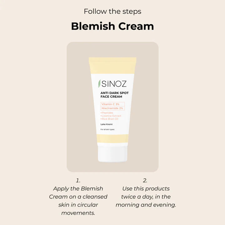 Sinoz Anti-Dark Spot Face Cream - Vitamin C, Niacinamide, Licorice Root