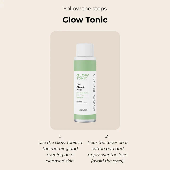 Sinoz Glow Tonic - 5% Glycolic Acid, Niacinamide, Aloe Vera, Gingseng