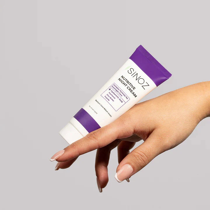 Sinoz Nutritive Night Cream - Hyaluronic Acid, Panthenol, Shea Butter, Peptides