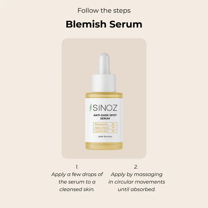 Sinoz Leke Karşıtı Serum - Alfa Arbutin, Niasinamid, Meyan Kökü Ekstresi