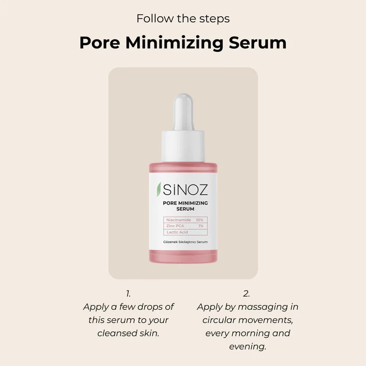 Sinoz Pore Minimizing Serum - Niacinamide, Zinc PCA, Lactic Acid